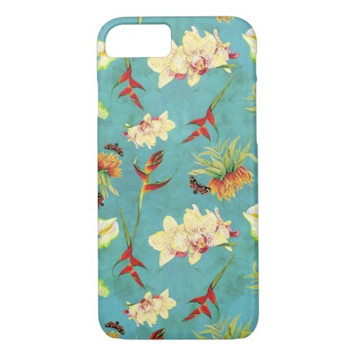 Tropical Floral Orchid Botanical Butterfly Beach iPhone 87 Case