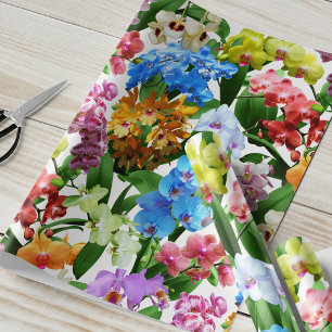 Tropical Floral Orchids Summer Wrapping Paper
