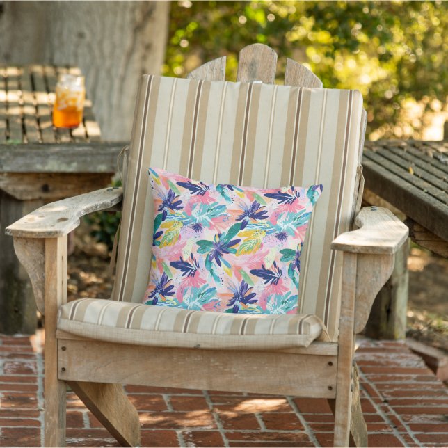 Tropical Floral Outdoor  Pillow (Chair)