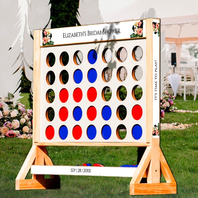 Tropical Floral Palm Leaves Hibiscus Bridal Shower Fast Four (Creator Uploaded)