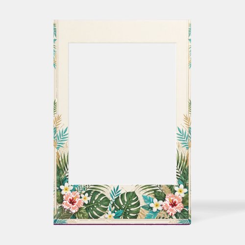 Tropical Floral & Palm Leaves Selfie Frame Templat