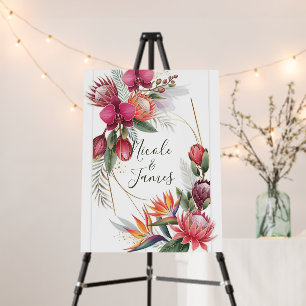 Tropical Floral Paradise Botanical Gold Wedding  Foam Board