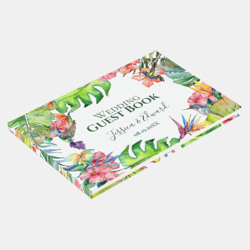 Tropical Floral Paradise Wedding Guest Book