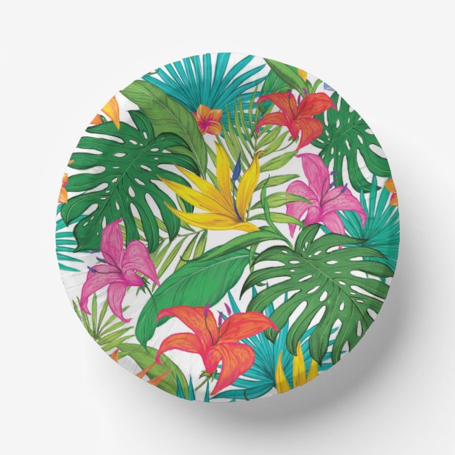 Tropical Floral Party  Paper Bowls (Front)