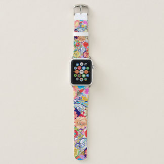 Tropical Floral Pattern Apple Watch Band