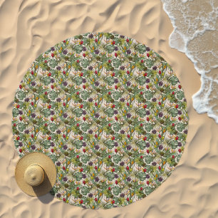 Tropical Floral Pattern Beach Towel