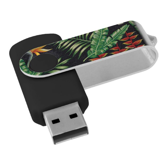 Tropical floral pattern electronic USB Flash Drive (Angled)