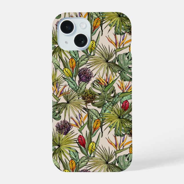 Tropical Floral Pattern Iphone Case (Back)