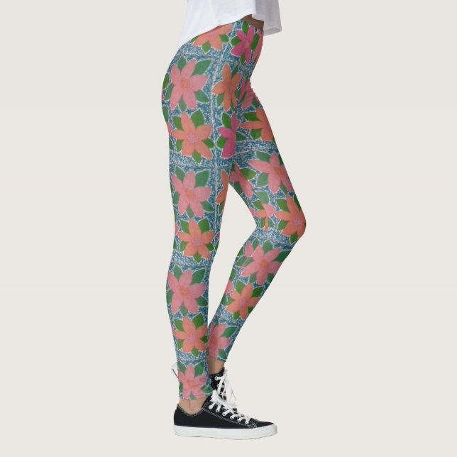Tropical Floral Pattern Leggings (Right)