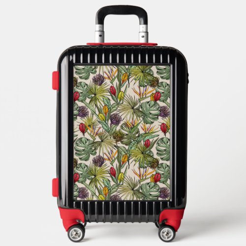 Tropical Floral Pattern Luggage