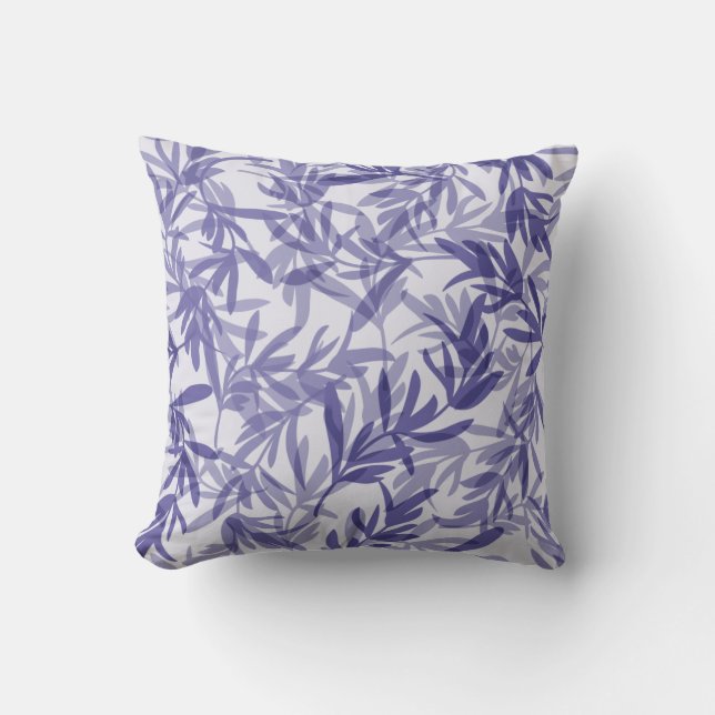 Tropical Floral Pattern Modern Girly Throw Pillow (Front)