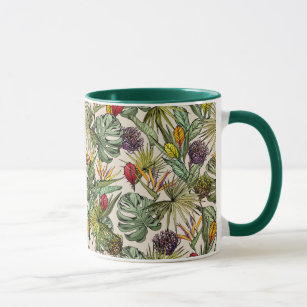 Tropical Floral Pattern Mug