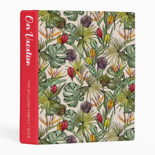 Tropical Floral Pattern  Our Vacation Mini Binder
