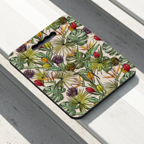Tropical Floral Pattern Seat Cushion