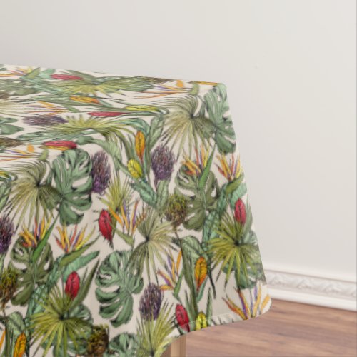 Tropical Floral Pattern Tablecloth
