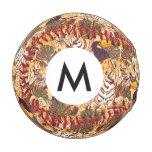 Tropical Floral Pattern With Tiger Baseball