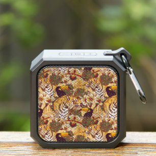 Tropical Floral Pattern With Tiger Bluetooth Speaker