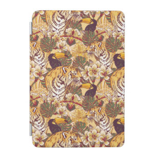 Tropical Floral Pattern With Tiger iPad Mini Cover