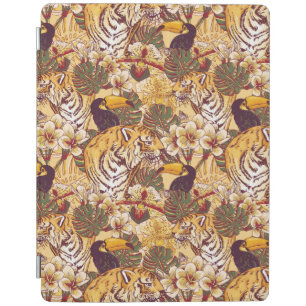 Tropical Floral Pattern With Tiger iPad Smart Cover
