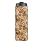 Tropical Floral Pattern With Tiger Thermal Tumbler