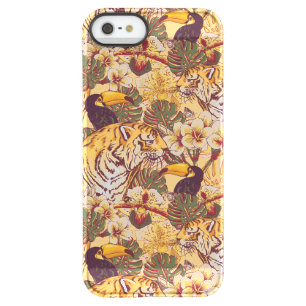 Tropical Floral Pattern With Tiger Permafrost iPhone SE/5/5s Case