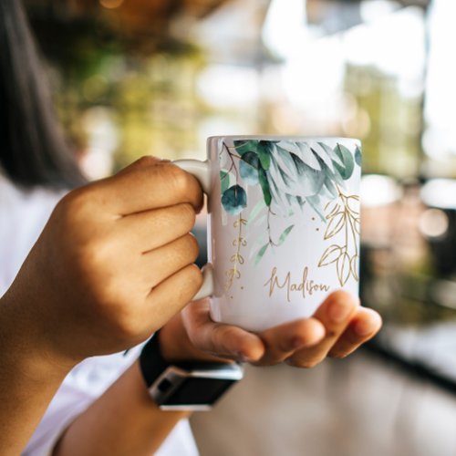 Tropical floral Personalized name mug