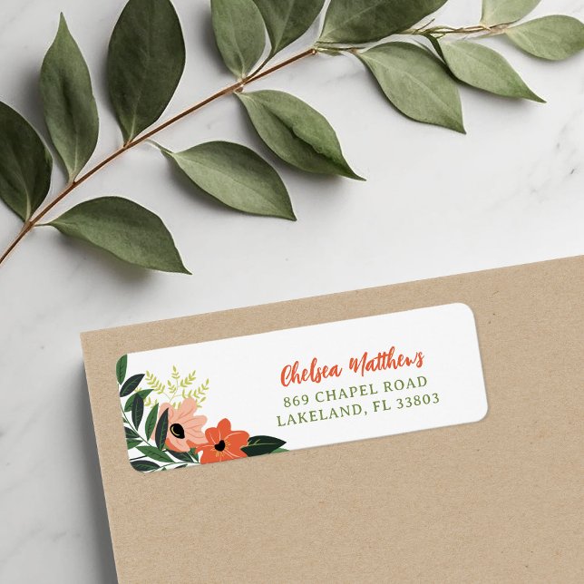 Tropical Floral Personalized Return Address Label (Creator Uploaded)