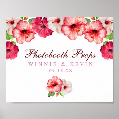 Tropical Floral Photo Booth Sign