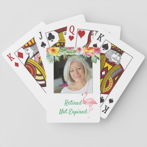 Tropical Floral Photo Retirement Playing Cards