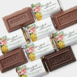 Tropical Floral Pineapple Bridal Shower Hershey's Miniatures
