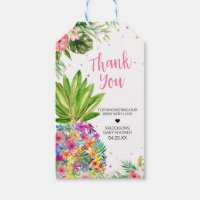 Tropical Floral Pineapple Favor Tags