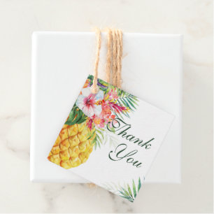 Tropical Floral Pineapple Favor Tags