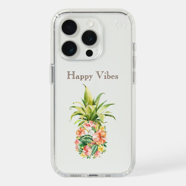 Tropical Floral Pineapple Speck iPhone Case (Front (White Titanium))
