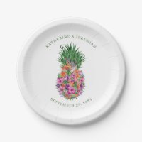 Tropical Floral Pineapple Watercolor Wedding