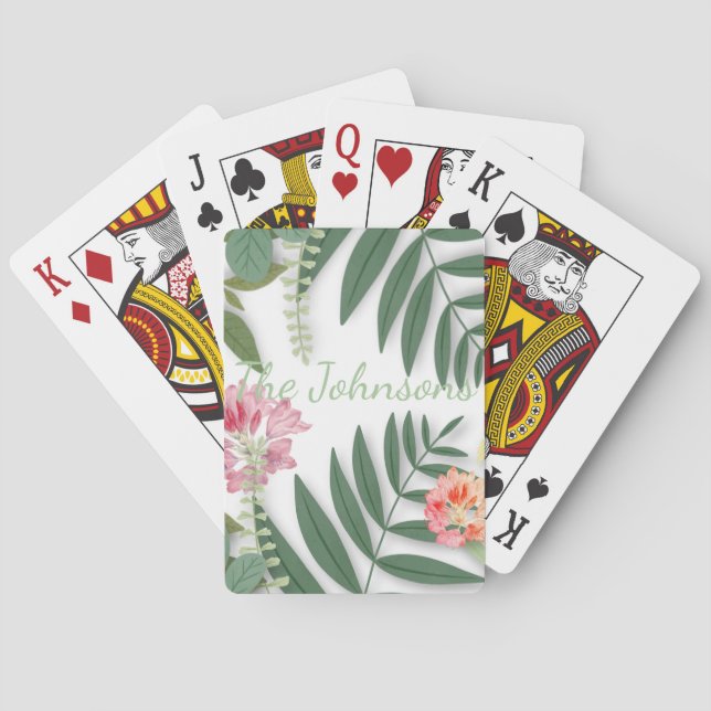 Tropical Floral  Poker Cards (Back)