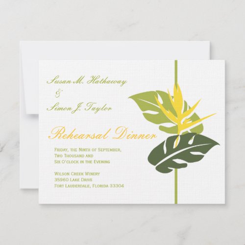 Tropical Floral Rehearsal Dinner Invitation