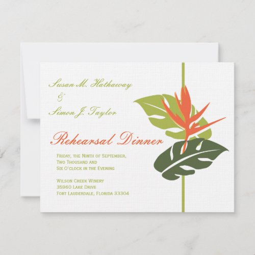 Tropical Floral Rehearsal Dinner Invitation