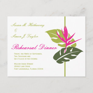 Tropical Floral Rehearsal Dinner Invitation - Gree