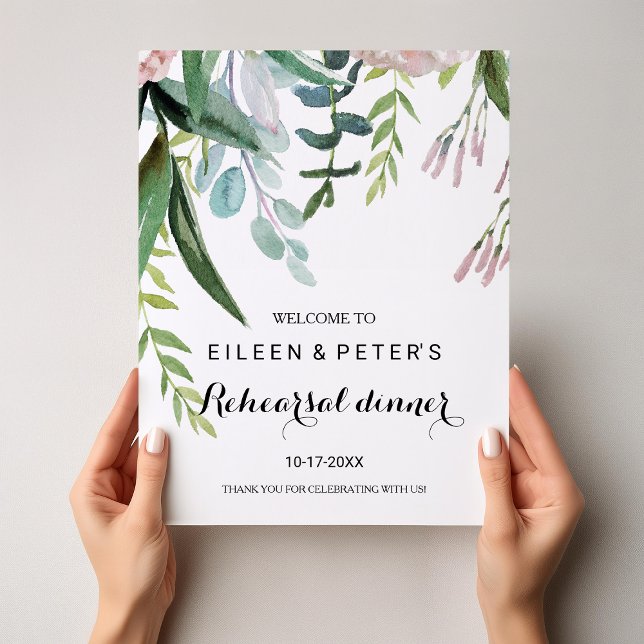 Tropical Floral Rehearsal dinner Welcome Poster (Creator Uploaded)