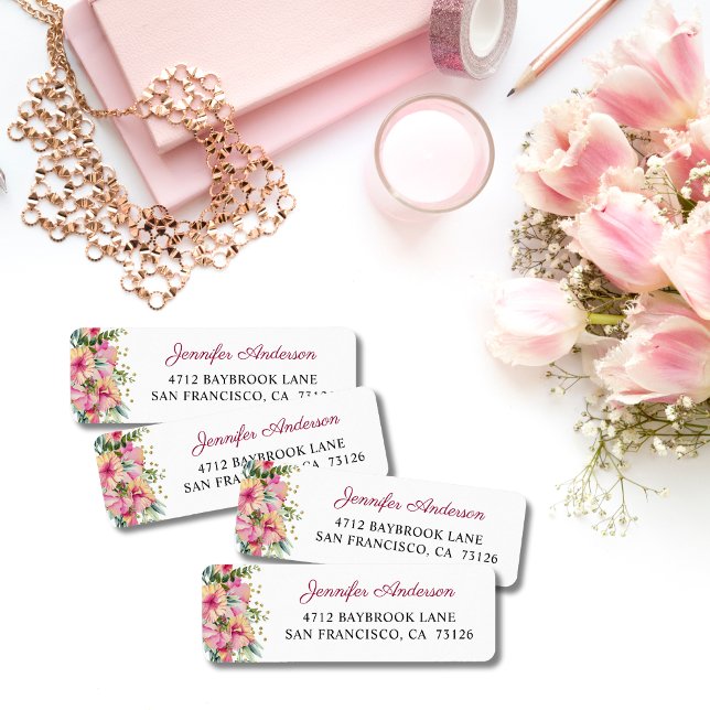 Tropical Floral Return Address Label (Creator Uploaded)