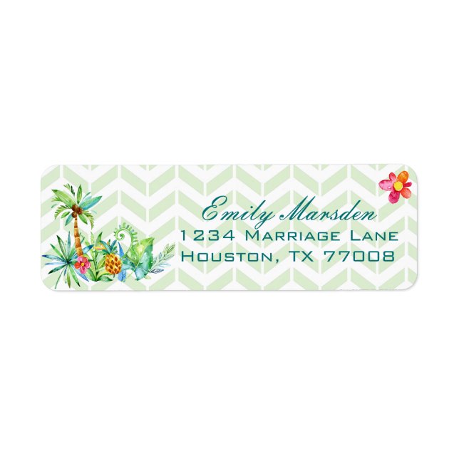 Tropical Floral Return Address Label (Front)