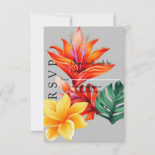 Tropical floral RSVP card