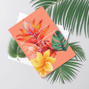 Tropical floral  RSVP card