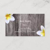 Tropical Floral Rustic Wood Elegant Salon Spa Business Card (Back)