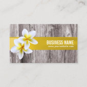 Tropical Floral Rustic Wood Elegant Salon Spa Business Card (Front)