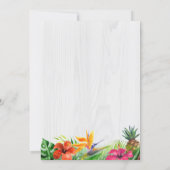 Tropical Floral Rustic Wood Flamingo Bridal Shower Invitation (Back)