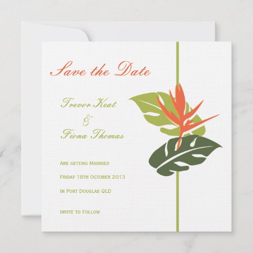 Tropical Floral Save the Date