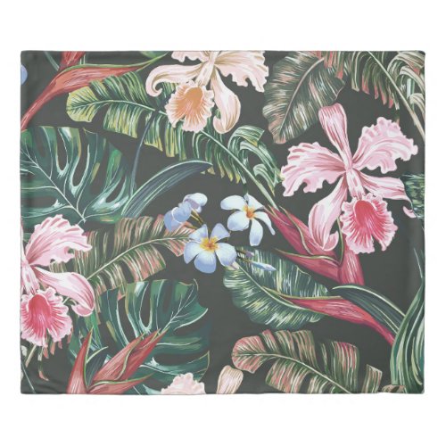 Tropical floral seamless pattern background with e duvet cover