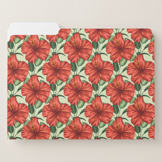 Tropical floral seamless pattern red flowers file folder (Front Left)