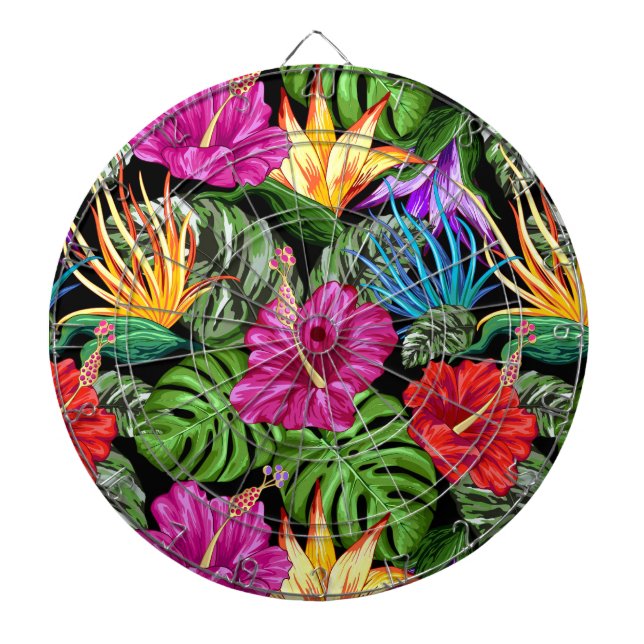 Tropical Floral Summer Mood Pattern Dart Board (Front)